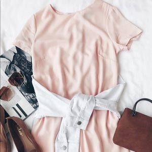 Lulu’s Pink Short Sleeve Shift Dress